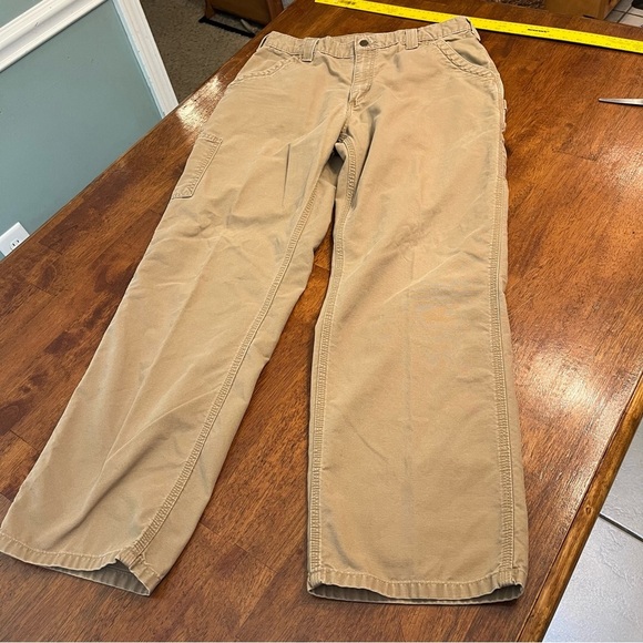 Carhartt Dungaree Fit Carpenter tan brown pants size 34x32 - Picture 1 of 10